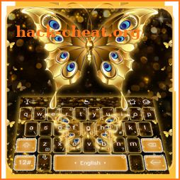 Shiny Golden Glitter Butterfly Keyboard icon
