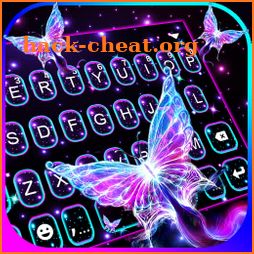Shiny Neon Butterfly Keyboard Theme icon