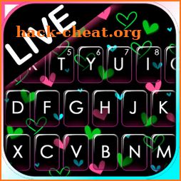 Shiny Neon Hearts Keyboard Theme icon