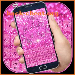 Shiny Pink Glitter Keyboard Theme icon