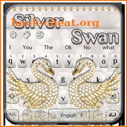 Shiny Silver Glitter Diamond Swan Keyboard Theme icon