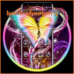 Shiny Yellow Neon Butterfly Theme icon