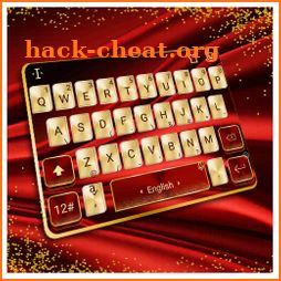 Silk Red Luxury Gold Keyboard Theme icon