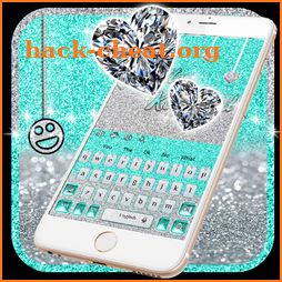 Silver & Blue Butterfly Glitter Keyboard Theme icon