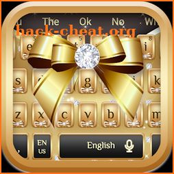 Silver Diamond Gold Ribbon Keyboard Theme icon