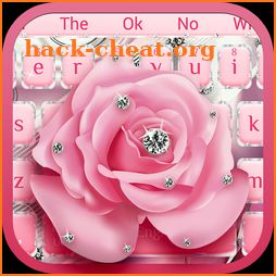Silver Glitter Diamond Rose Keyboard Theme icon