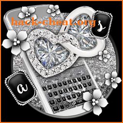 Silver Glitter Heart Keyboard icon