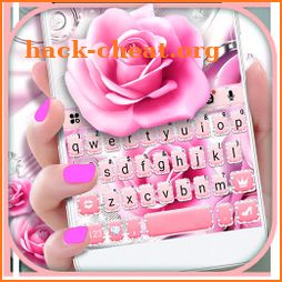 Silver Pink Rose Keyboard Theme icon