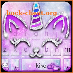 Silver Unicorn Cat Keyboard icon