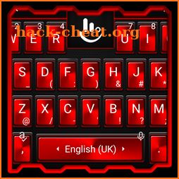 Simple Metal Black Red Style Keyboard Theme icon