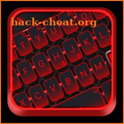 Simple Neon Red Metal Keyboard Theme icon