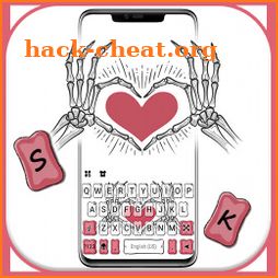 Skeleton Love Heart Keyboard Background icon