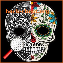 Skull Art Tattoo Coloring By Number icon
