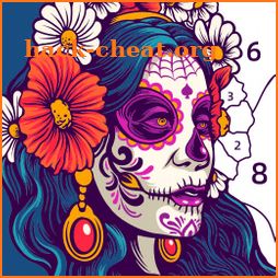 Skull Coloring Book - Color by Number Paint Games icon