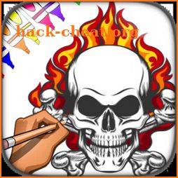 Skull Fire Coloring Pages icon