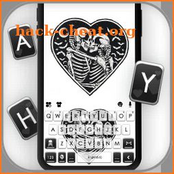 Skull Love Heart Keyboard Background icon