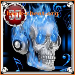 Skull On Fire 3D Next Launcher theme icon
