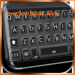 Sleek Black Leather Keyboard Background icon