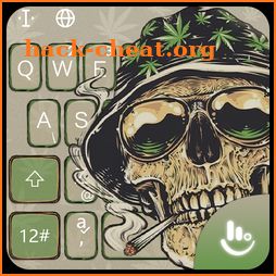 Smoking Warrior Skull Weed Keyboard Theme icon