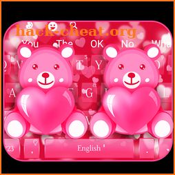 Sms Pink Love Teddy Keyboard icon
