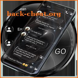 SMS Theme Sphere Black - chat text message dark icon