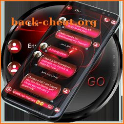 SMS Theme Sphere Red - black chat text message icon