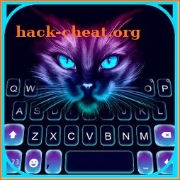 Sneaky Neon Cat Keyboard Background icon