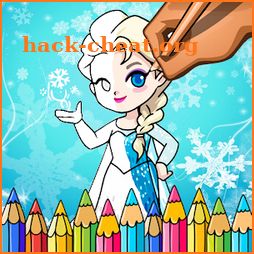Snow Queen & Princess Coloring Page icon