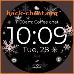 Snowflake rose gold watch face icon
