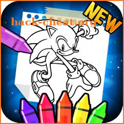 Soni coloring the blue hedgehogs icon