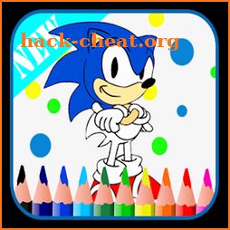 Sonic hedgehog coloring book icon