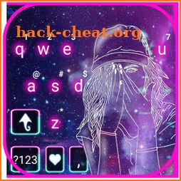 Space Girl Galaxy Keyboard Background icon