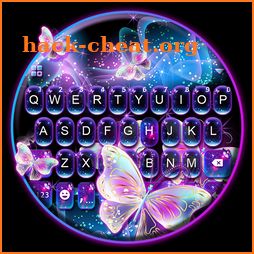 Sparkle Neon Butterfly Keyboard Theme icon