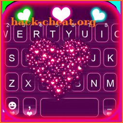 Sparkle Neon Heart Keyboard Background icon