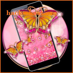 Sparkle Pink Glitter Butterfly icon