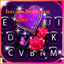 Sparkle Purple Heart Keyboard Background icon