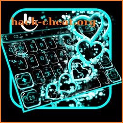 Sparkling Cyan Heart Keyboard Theme icon