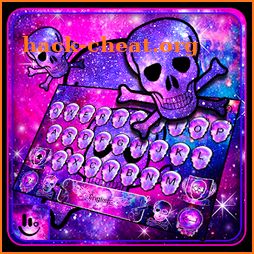 Sparkling Galaxy Skull Keyboard Theme icon