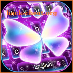 Sparkling neon Butterfly Keyboard Theme icon
