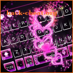 Sparkling Neon Heart keyboard theme icon