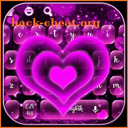 Sparkling Pink Neon Love Keyboard icon