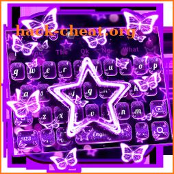 Sparkling Purple Neon Star Keyboard icon