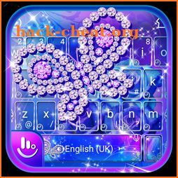 Sparkling Rose Butterfly Keyboard Theme icon