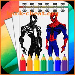 Spider hero coloring book : Peter secret identity icon
