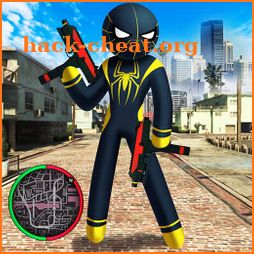 Spider Stickman Rope Hero black Venom : Gangstar icon