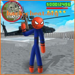 Spider Stickman Rope Hero Crime Shoot icon