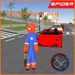 Spider StickMan Rope Hero Gangster New York With icon