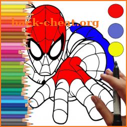 Spider super hero coloring icon
