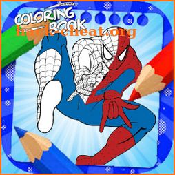 Spider super hero coloring man icon