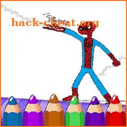 Spider superhero coloring Man book icon